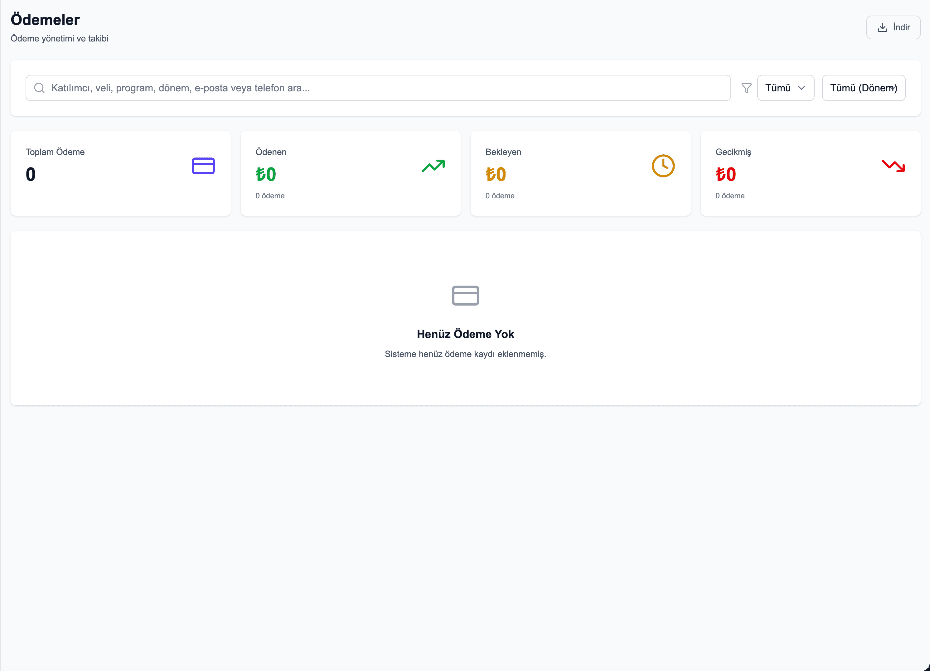 Ödeme Takibi - Ekran 1